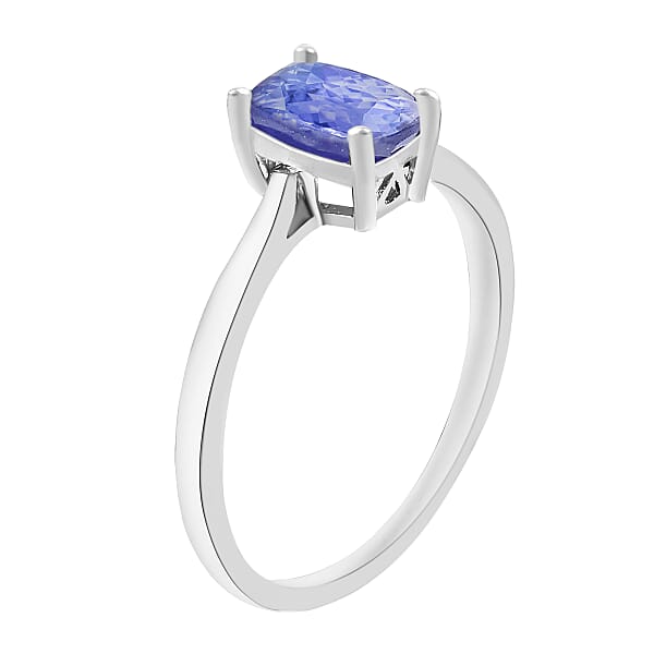 Shop Lc Tanzanite Solitaire Ring In Platinum Over Sterling Silver 1.40 Ctw (Del. In 10-12 Days)