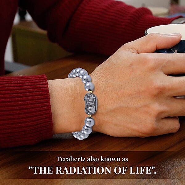 Shop Lc Terahertz 132.00 Ctw Beaded With Pixiu Stretch Bracelet In 14K Yellow Gold Over Sterling Silver (6.5-7In)