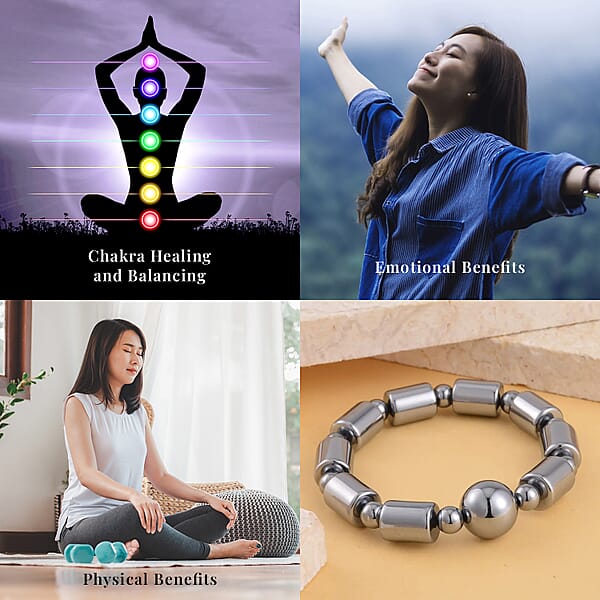 Shop Lc Terahertz 143.00 Ctw Beaded And Barrel Stretch Bracelet