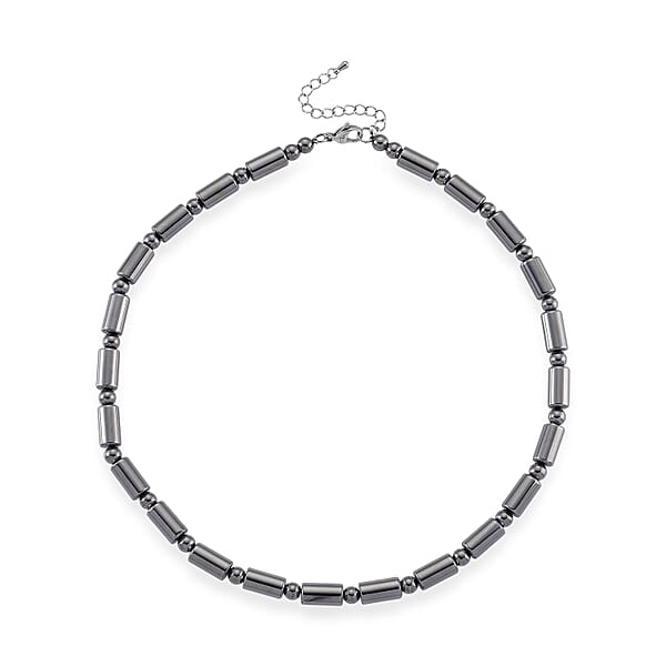 Shop Lc Terahertz 150.00 Ctw Fancy And Barrel Beaded Necklace In Stainless Steel 18 Inches