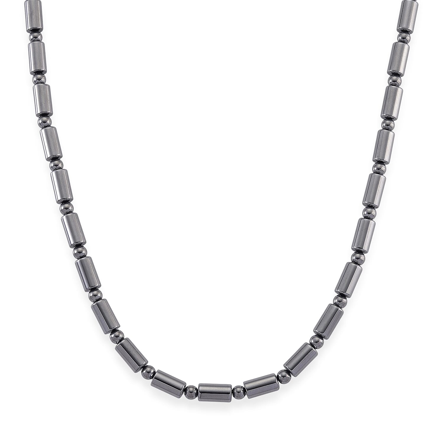 shop lc Terahertz 150.00 ctw Fancy and Barrel Beaded Necklace in Stainless Steel 18 Inches
