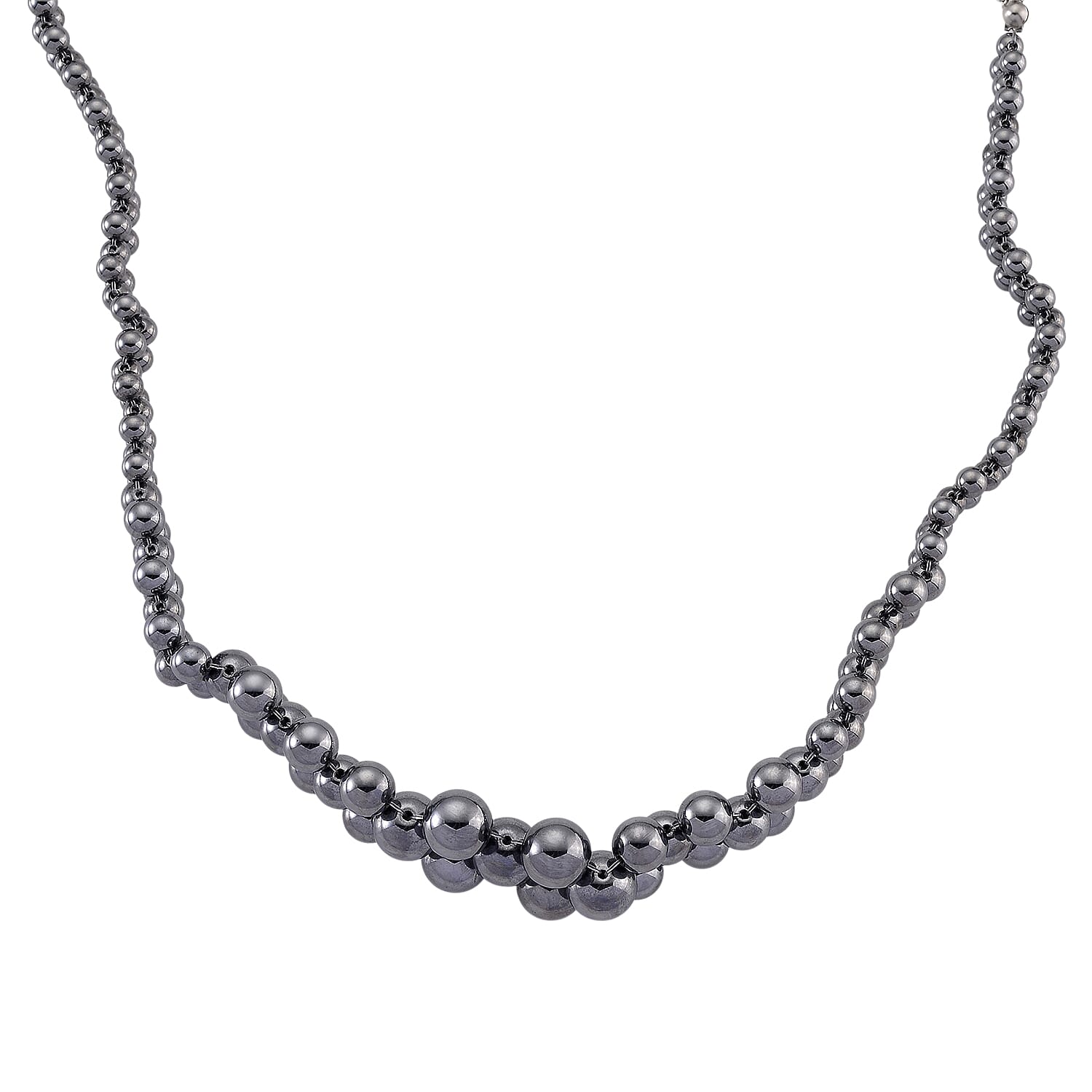 shop lc Terahertz 200.00 ctw Beaded Bubble Choker Necklace in Stainless Steel 16-20 Inches