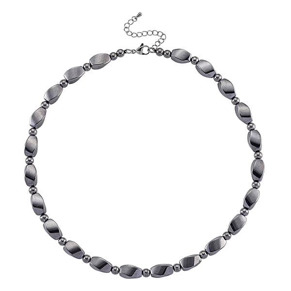 Shop Lc Terahertz 200.00 Ctw Beaded Necklace In Stainless Steel 18 Inches