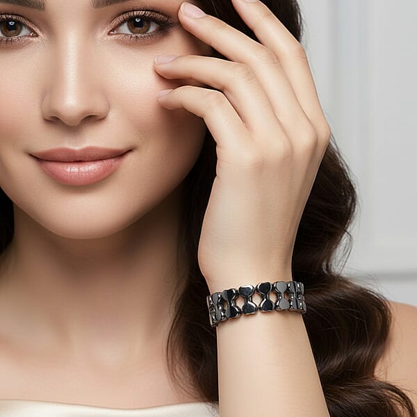 Shop Lc Terahertz 200.00 Ctw Carved Beaded Stretch Bracelet (7-7.5In)