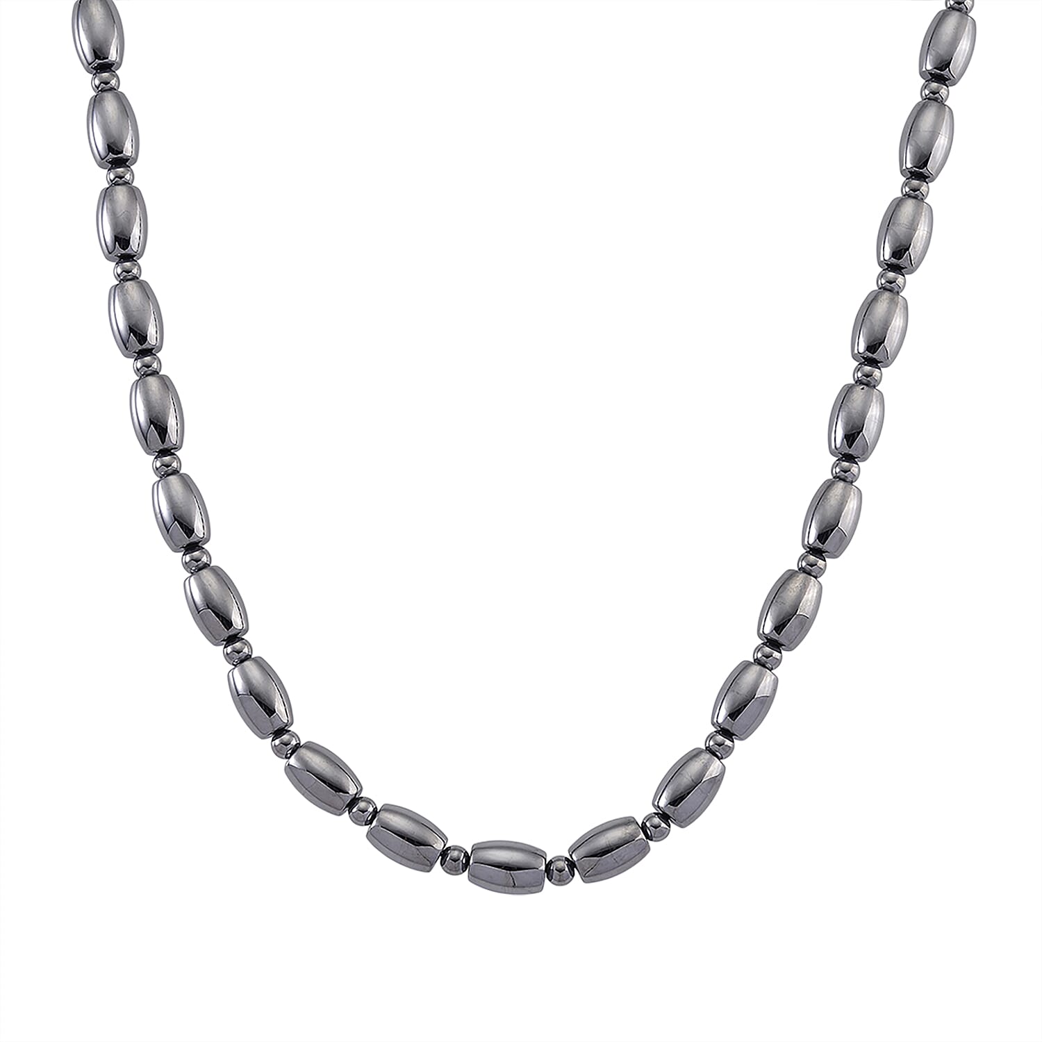 shop lc Terahertz 250.00 ctw Barrel Beaded Necklace in Stainless Steel 18 Inches