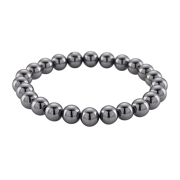 Shop Lc Terahertz 285.00 Ctw Palm Stone And Beaded Stretch Bracelet (6.5-7In)