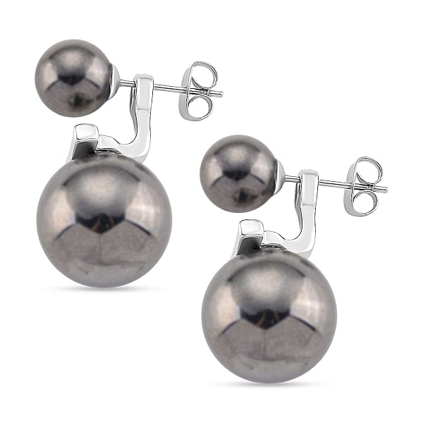 Shop Lc Terahertz 30.00 Ctw Beaded Drop Earrings In Silvertone And Stainless Steel