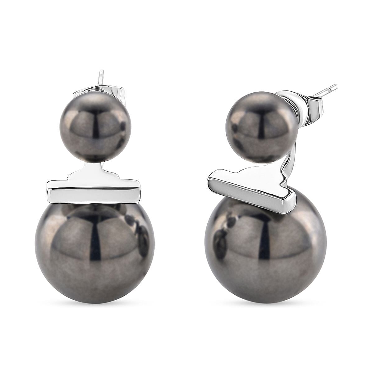 shop lc Terahertz 30.00 ctw Beaded Drop Earrings in Silvertone and Stainless Steel