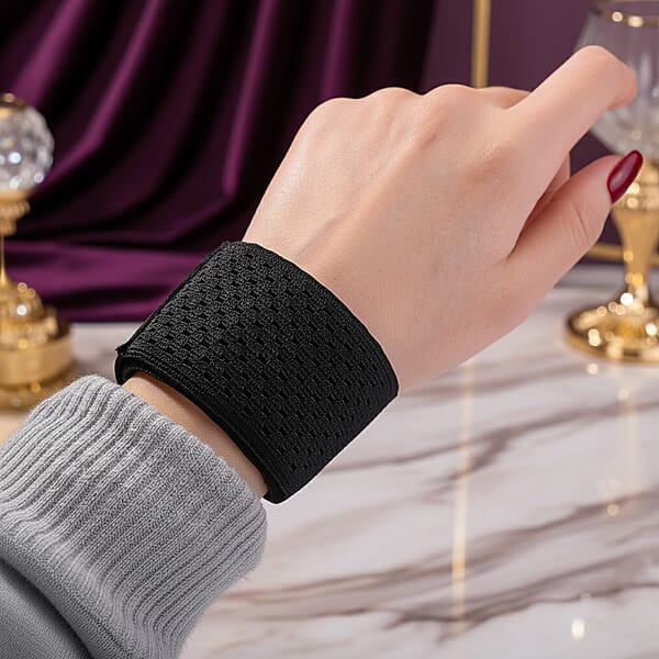 Shop Lc Terahertz Beaded Bracelet With Black Polyester Wrap 250.00 Ctw (12.5 In)