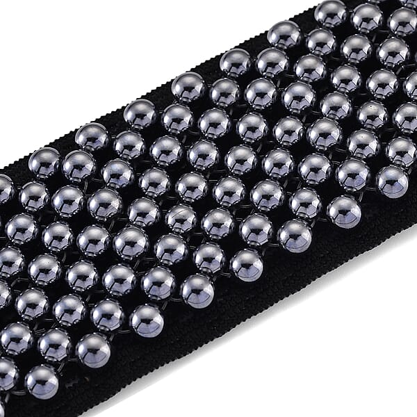 Shop Lc Terahertz Beaded Bracelet With Black Polyester Wrap 250.00 Ctw (12.5 In)