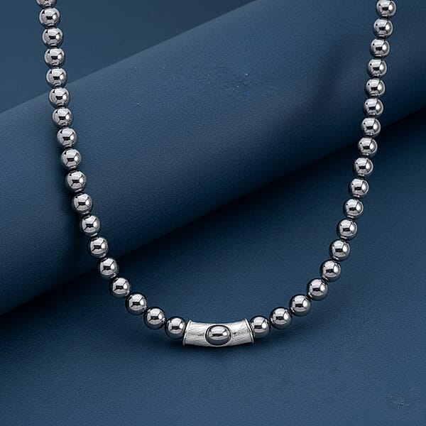 Shop Lc Terahertz Beaded Necklace In Silvertone 300.00 Ctw (20 Inches)