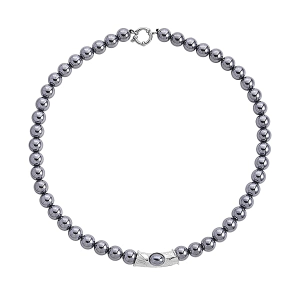 Shop Lc Terahertz Beaded Necklace In Silvertone 300.00 Ctw (20 Inches)