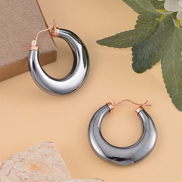 Shop Lc Terahertz Hoop Earrings In Vermeil Rose Gold Over Sterling Silver 63.70 Ctw