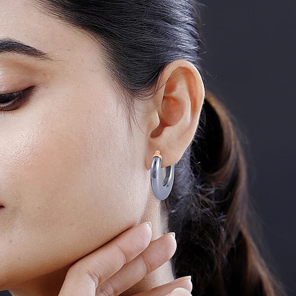 Shop Lc Terahertz Hoop Earrings In Vermeil Rose Gold Over Sterling Silver 63.70 Ctw