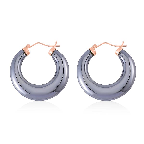 Shop Lc Terahertz Hoop Earrings In Vermeil Rose Gold Over Sterling Silver 63.70 Ctw