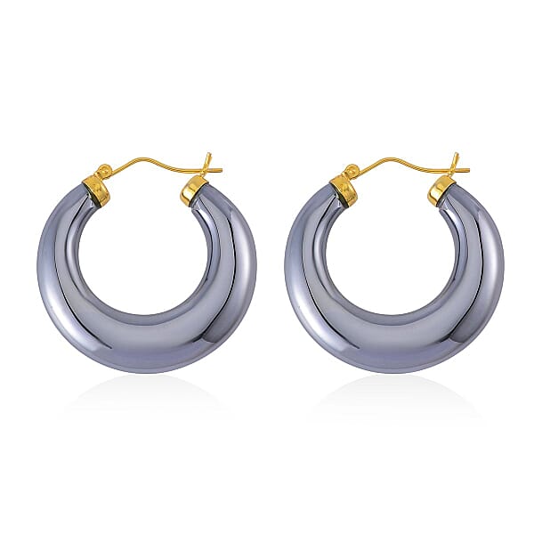 Shop Lc Terahertz Hoop Earrings In Vermeil YG Over Sterling Silver 63.75 Ctw