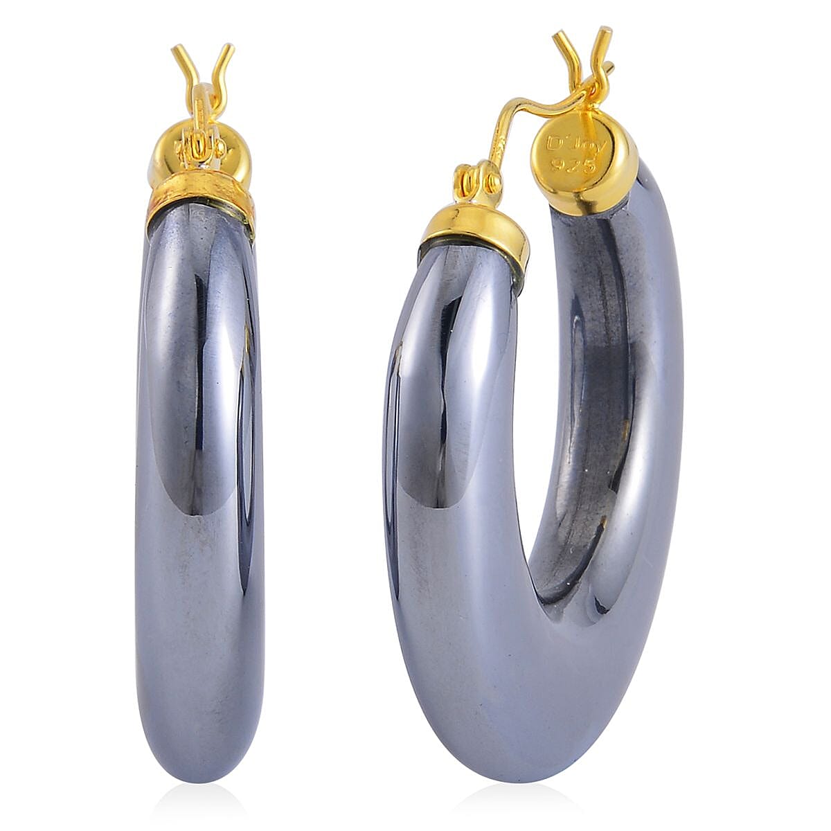 shop lc Terahertz Hoop Earrings in Vermeil YG Over Sterling Silver 63.75 ctw