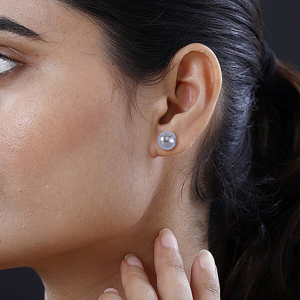 Shop Lc Terahertz Solitaire Stud Earrings In Rhodium Over Sterling Silver 22.50 Ctw