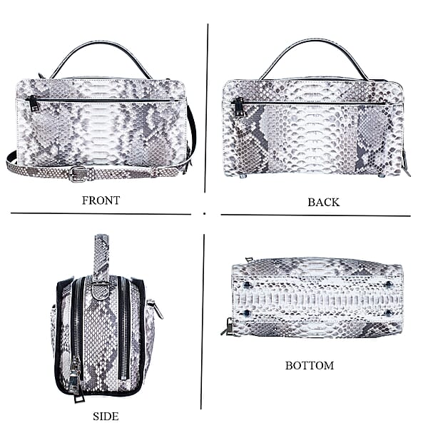 Shop Lc The Grand Pelle Handcrafted Natural Genuine Python Leather Bag With Shoulder Strap