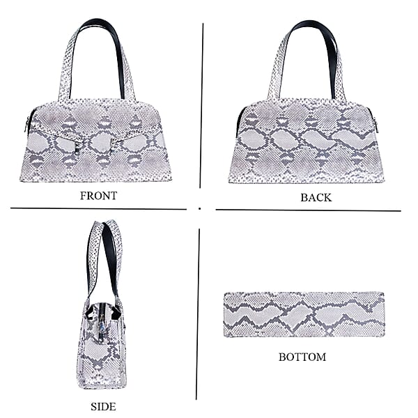 Shop Lc The Grand Pelle Handcrafted Natural Genuine Python Leather Trapeze Tote Bag