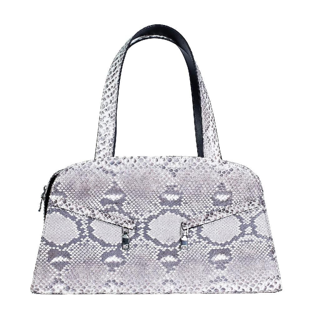 shop lc The Grand Pelle Handcrafted Natural Genuine Python Leather Trapeze Tote Bag