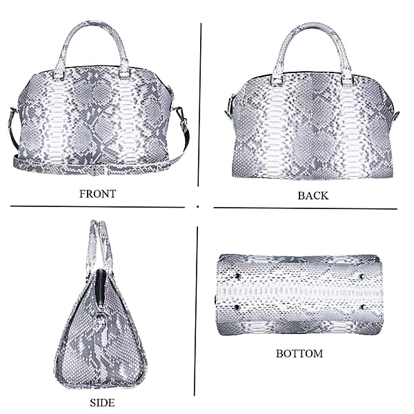 Shop Lc The Grand Pelle Handcrafted Natural Genuine Python Leather Satchel Bag With Shoulder Strap