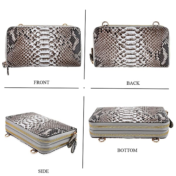 Shop Lc The Grand Pelle Natural 100% Genuine Python Leather Crossbody Wallet