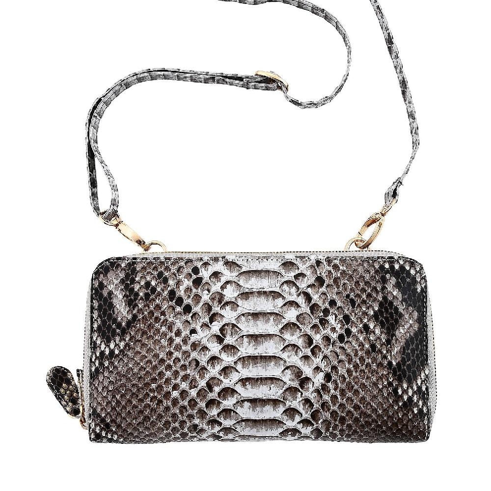 shop lc The Grand Pelle Natural 100% Genuine Python Leather Crossbody Wallet
