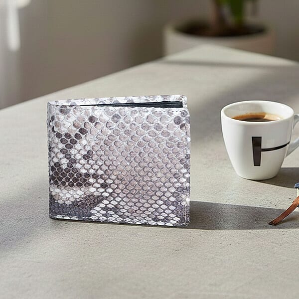 Shop Lc The Grand Pelle Natural Genuine Python Leather Wallet