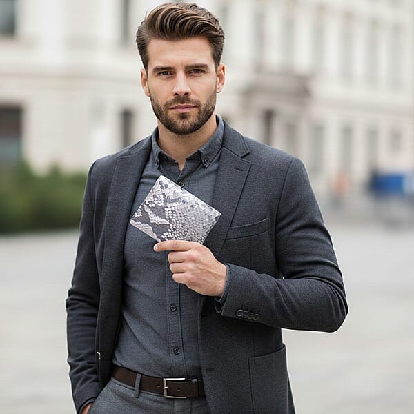 Shop Lc The Grand Pelle Natural Genuine Python Leather Wallet