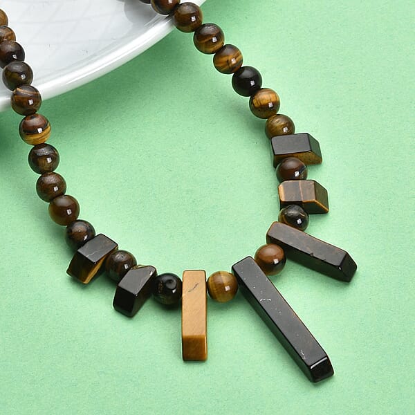 Shop Lc Tiger's Eye 162.00 Ctw Necklace In Silvertone 18-20 Inches