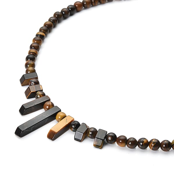 Shop Lc Tiger's Eye 162.00 Ctw Necklace In Silvertone 18-20 Inches
