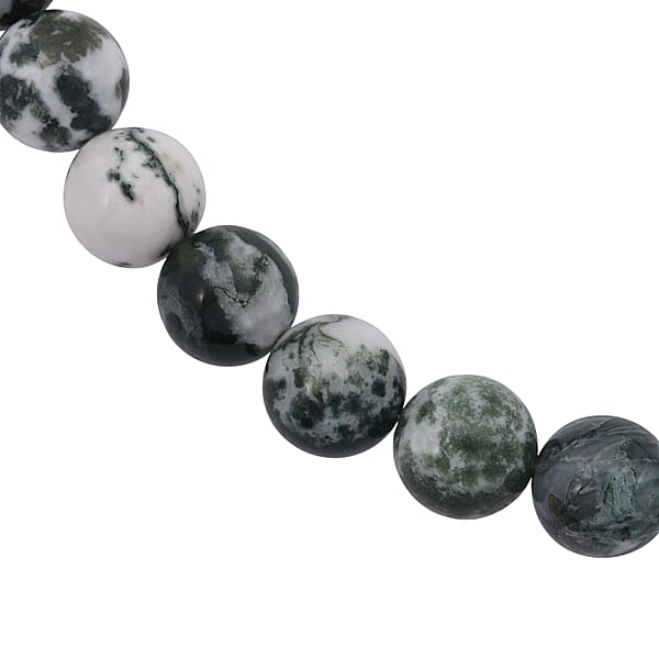 Shop Lc Tree Agate Beaded 317.20 Ctw Necklace 18 Inches In Sterling Silver