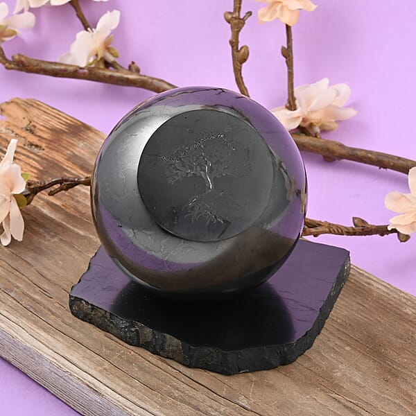 Shop Lc Tree Of Life Engraved Shungite Sphere With Stand
