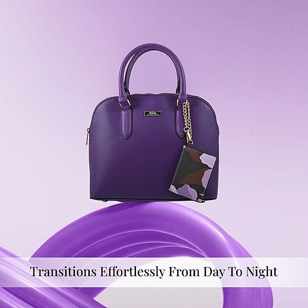 Shop Lc Trina Turk Purple Faux Leather Dome Crossbody Bag