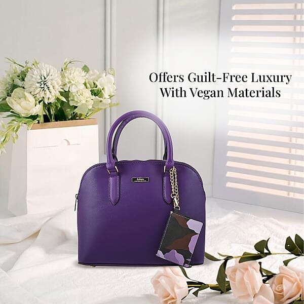 Shop Lc Trina Turk Purple Faux Leather Dome Crossbody Bag