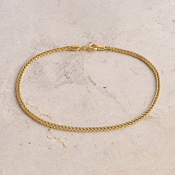 Shop Lc Triple Spiga Chain Bracelet In 18K Yellow Gold (7.25 In) 0.95 Grams