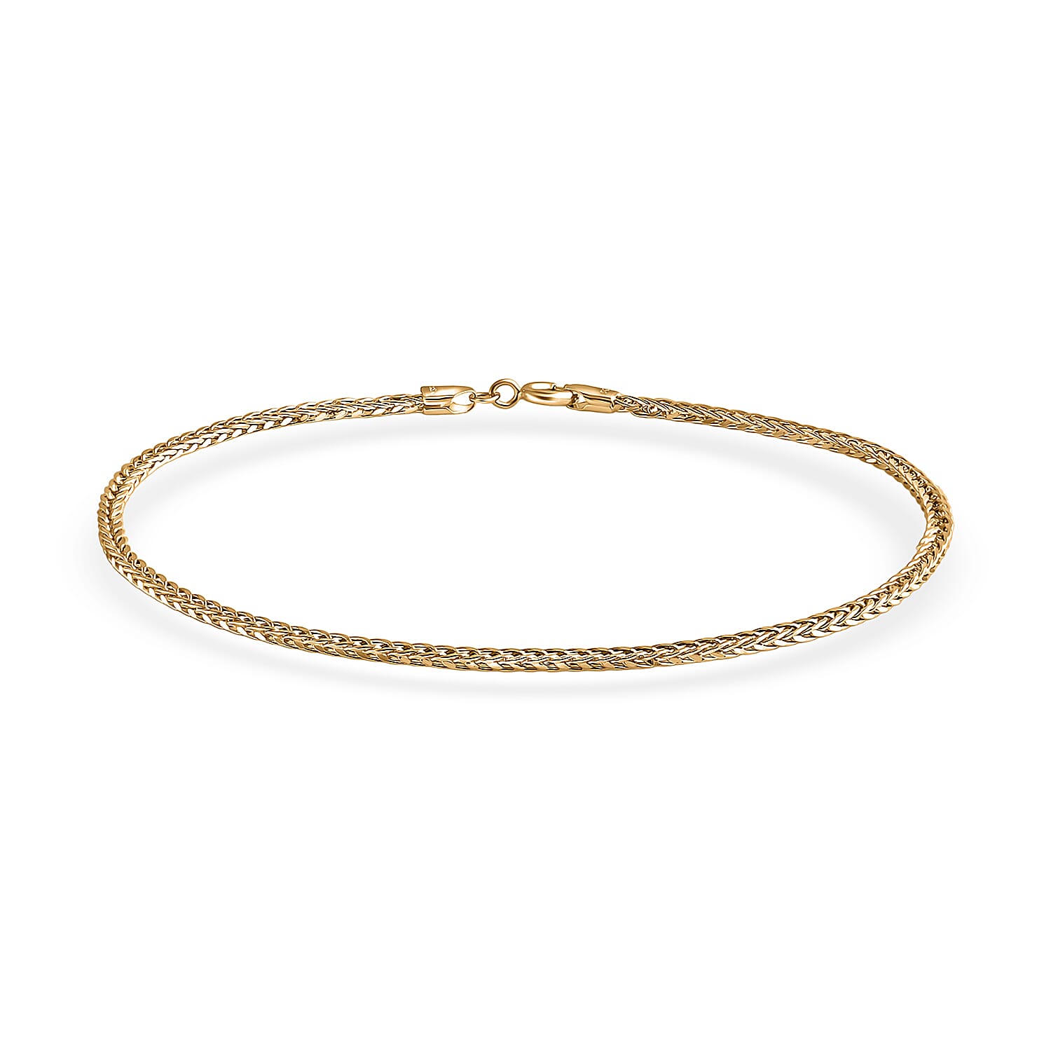 shop lc Triple Spiga Chain Bracelet in 18K Yellow Gold (7.25 In) 0.95 Grams