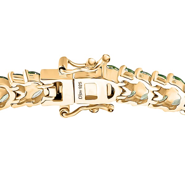 Shop Lc Tsavorite Garnet 10.20 Ctw Bracelet In 18K Vermeil Yellow Gold Over Sterling Silver (7.25 In) (Del. In 10-12 Days)