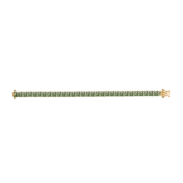 Shop Lc Tsavorite Garnet 10.20 Ctw Bracelet In 18K Vermeil Yellow Gold Over Sterling Silver (7.25 In) (Del. In 10-12 Days)