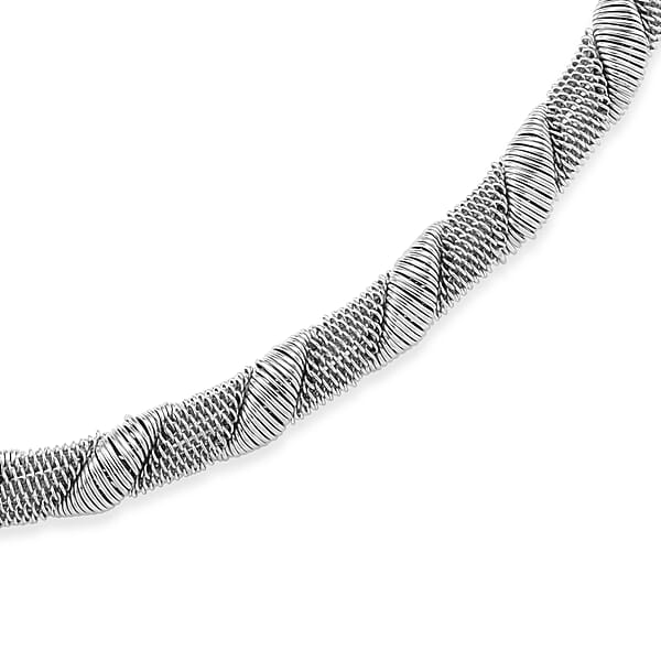 Shop Lc Twisted Texture Necklace In Silvertone 16 Inches