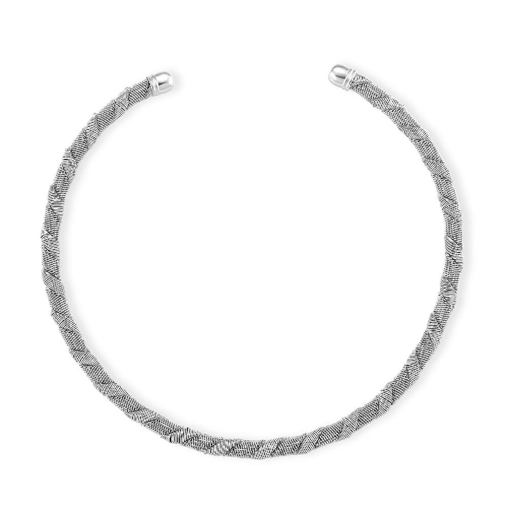 shop lc Twisted Texture Necklace in Silvertone 16 Inches
