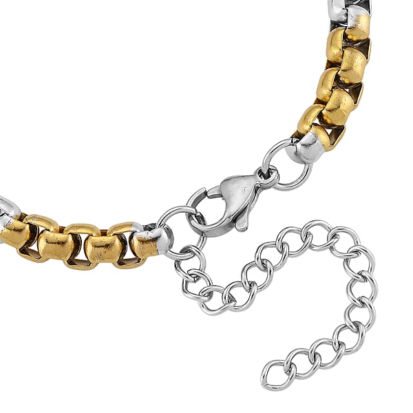 Shop Lc Two-tone Pop Chain Bracelet (7.5-9.5In) In ION Plated YG And Stainless Steel
