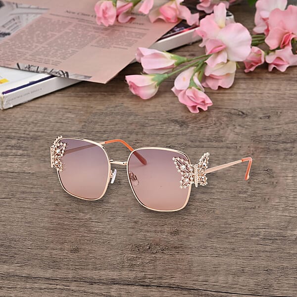 Shop Lc UV400 Polarized Sunglasses With Storage Bag - Light Brown