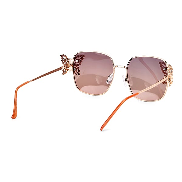 Shop Lc UV400 Polarized Sunglasses With Storage Bag - Light Brown