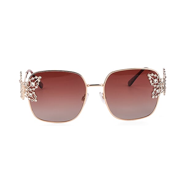 Shop Lc UV400 Polarized Sunglasses With Storage Bag - Light Gold