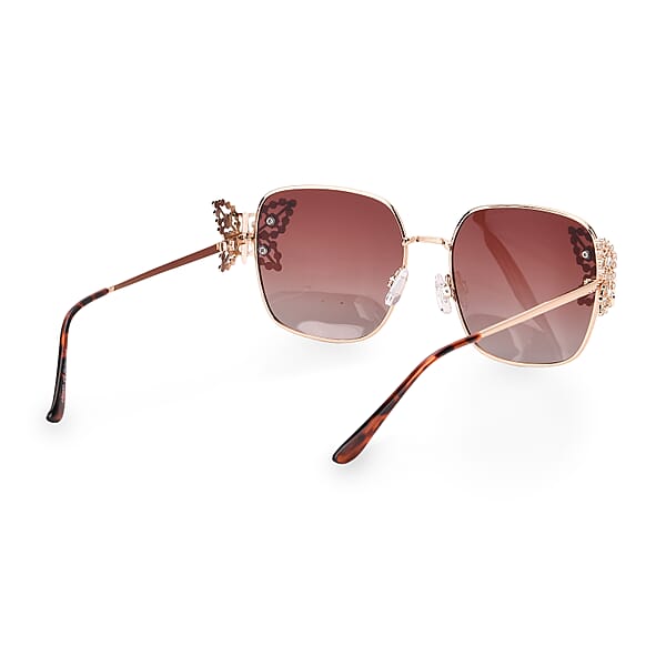 Shop Lc UV400 Polarized Sunglasses With Storage Bag - Light Gold