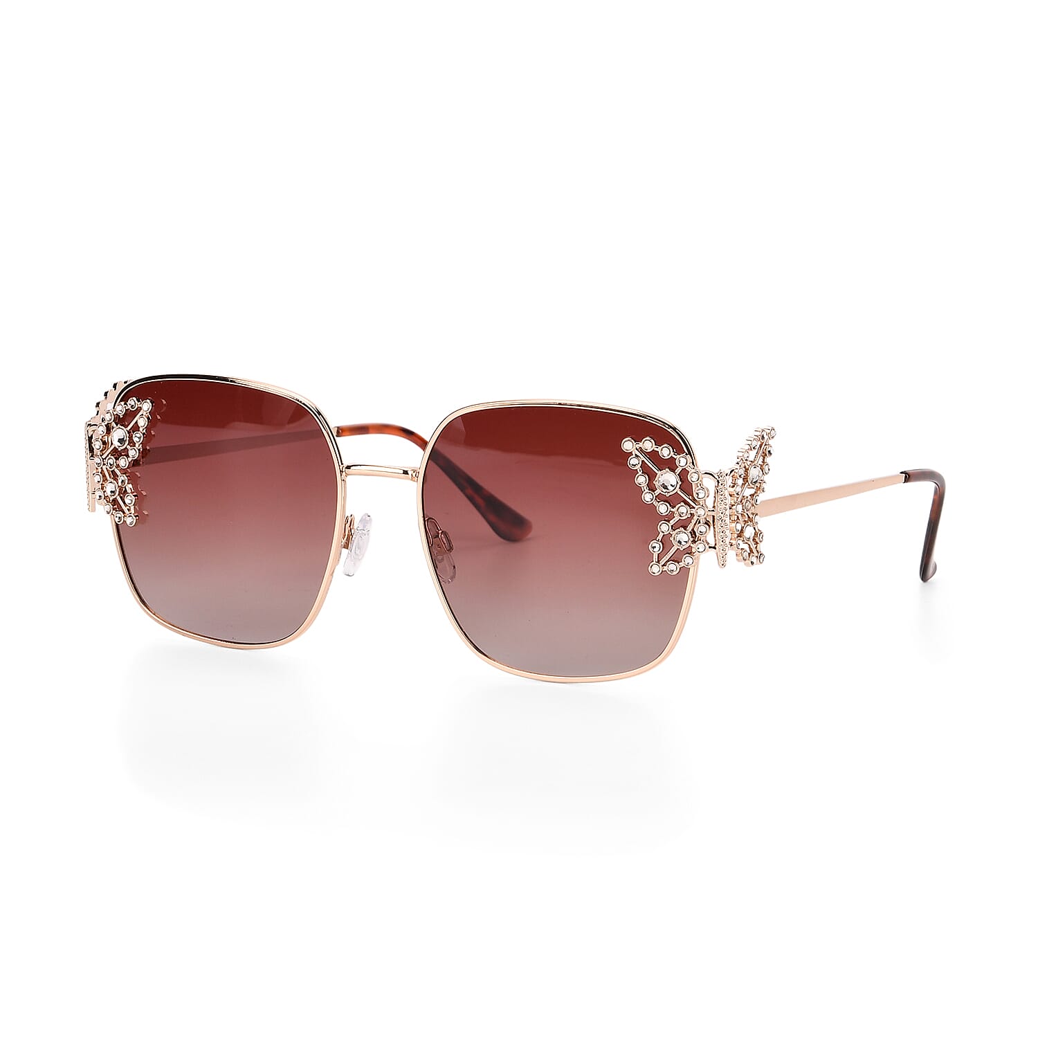 shop lc UV400 Polarized Sunglasses with Storage Bag - Light Gold