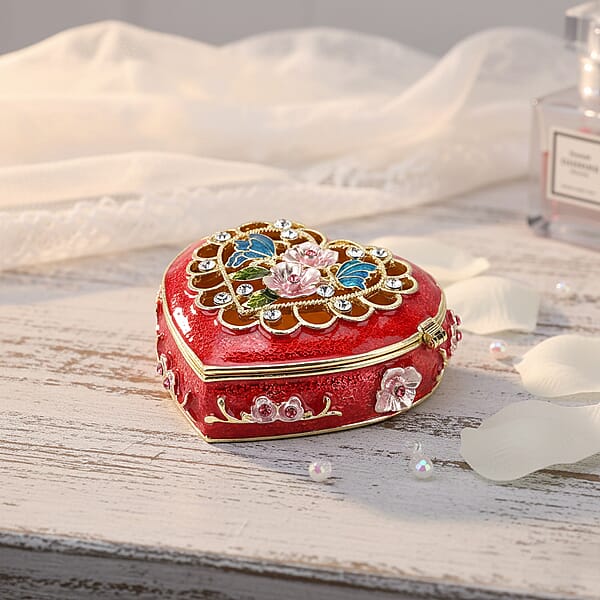 Shop Lc Valentine’s Special Livmore Red Hearted Design Trinket Box