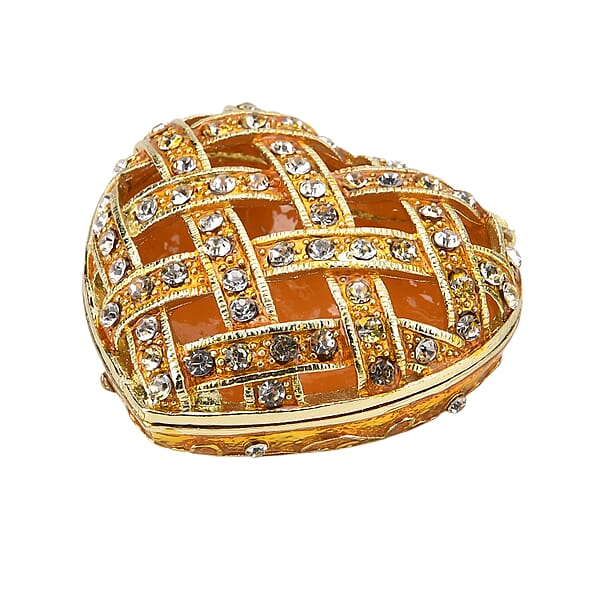 Shop Lc Valentine’s Special Livmore Yellow Hearted Design Trinket Box Hollowed-Out Patterns